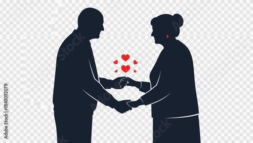 Two people shaking hands in agreement.
