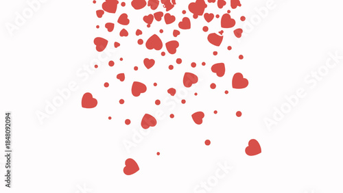 Red hearts floating in the air.