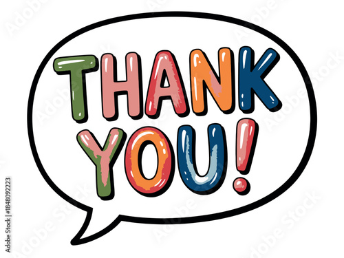 Colorful Thank You Speech Bubble