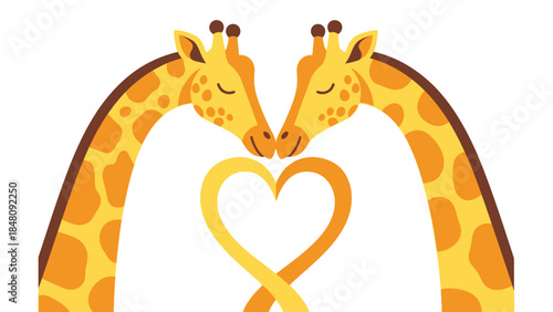 Two giraffes with heart symbol.