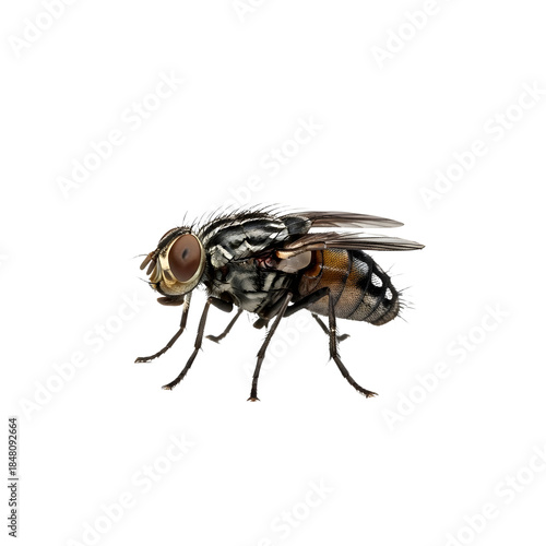 side view of the fly on white background high quality PNG image stock file.