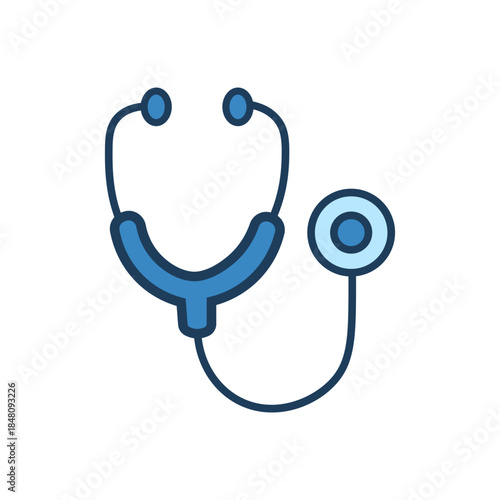 Simple Flat Vector Stethoscope Icon for Medical Healthcare