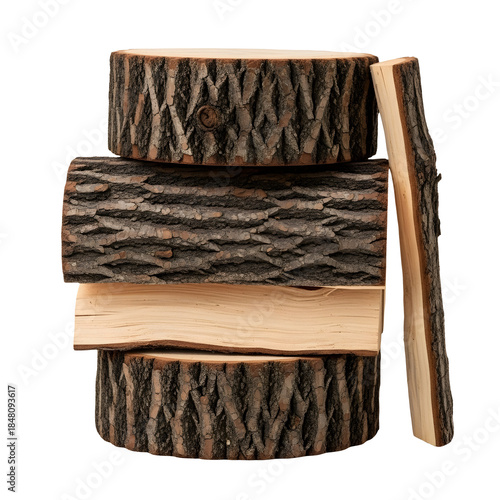 logs wood pile isolated on white white background high quality stock image FILR 4K...