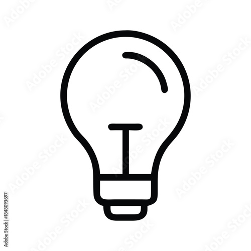 Simple black and white light bulb icon