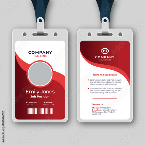 Professional Employee ID Card Template with Modern Design