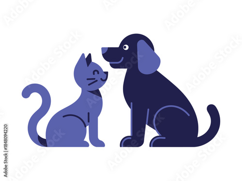 Friendly Cat and Dog Together