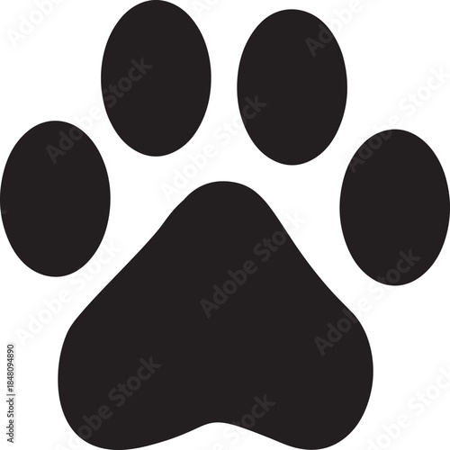 Paw Prints. Cute pets and Dogs pets paw print isolated on white background. Animal paw prints.