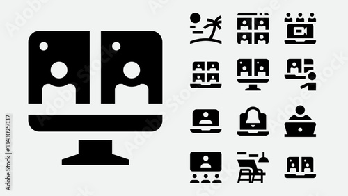 Remote Work and Online Collaboration Icons