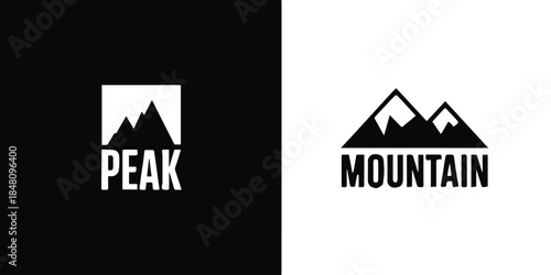 mountain logo silhouette crest summit emblem corporate vector
