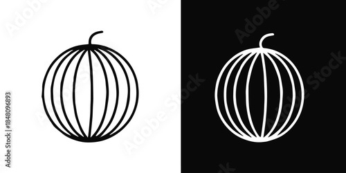 melon icon outline symmetry negative space geometric shape emblem logo