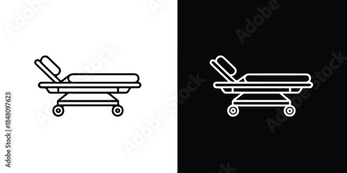 stretcher folding gurney wheels headrest medical equipment icon
