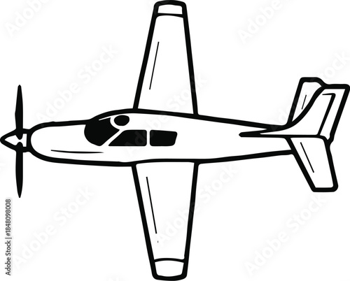 airplane vector illustration propeller single engine aviation icon