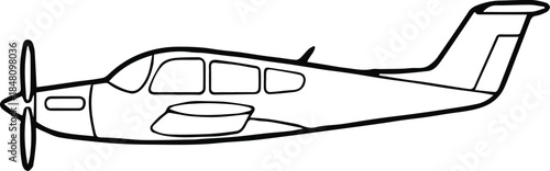 airplane line drawing top view propeller small aircraft vector