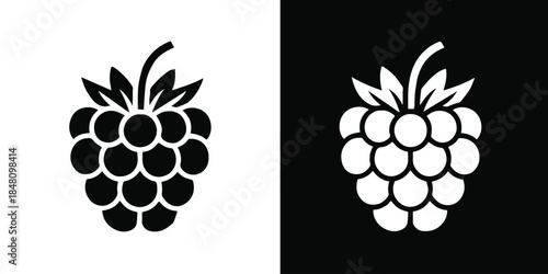 raspberry silhouette dual tone vector berry emblem packaging