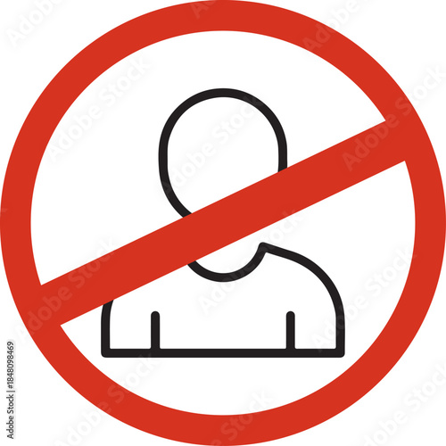 Prohibited person icon a symbol for restriction and exclusion isolated on a white background for clear communication