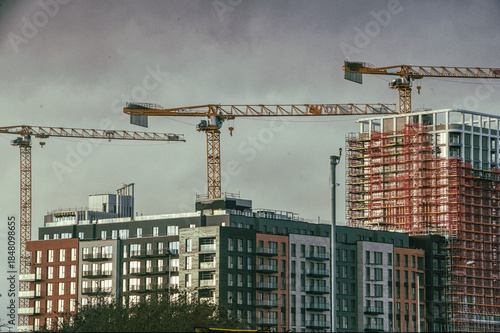 construction site with cranes