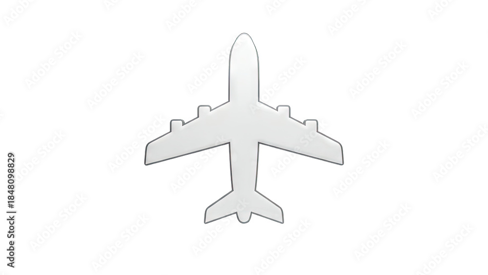 Fototapeta premium Airplane Icon on White Background