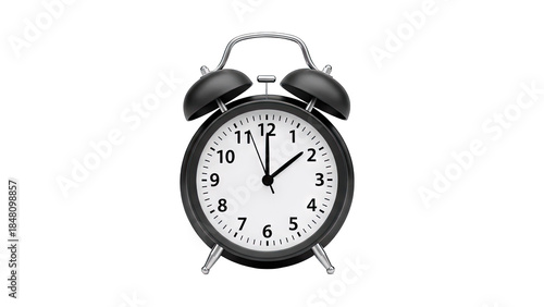 Bild auf Leinwand Alarm Clock Showing 2:00 Time on White Background