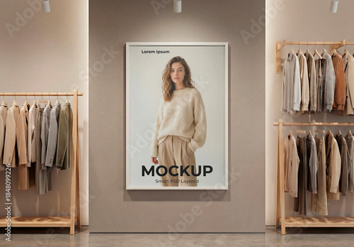 Fashion store poster wall mockup