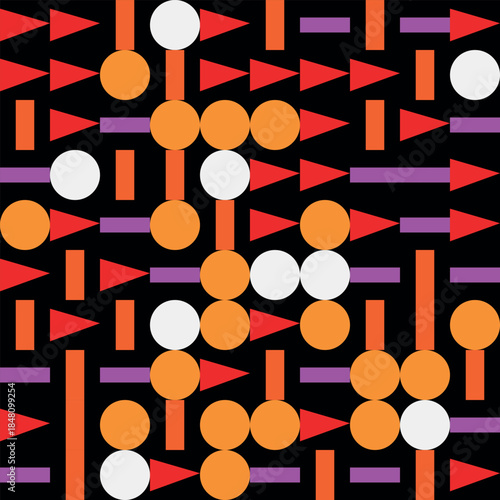 Vibrant geometric pattern with colorful shapes