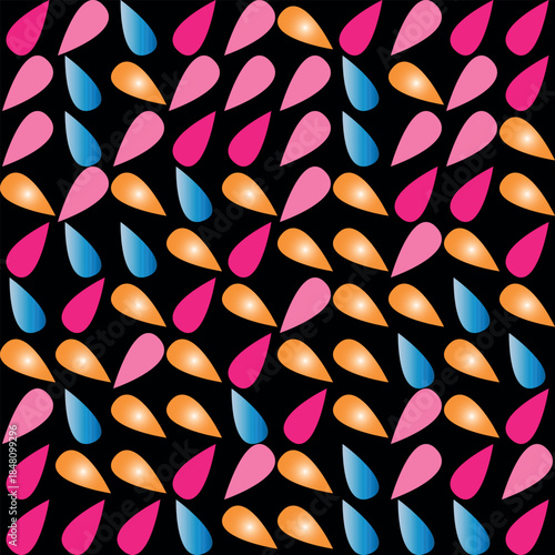 Vibrant colorful leaf pattern on with pink, orange and blue leaves