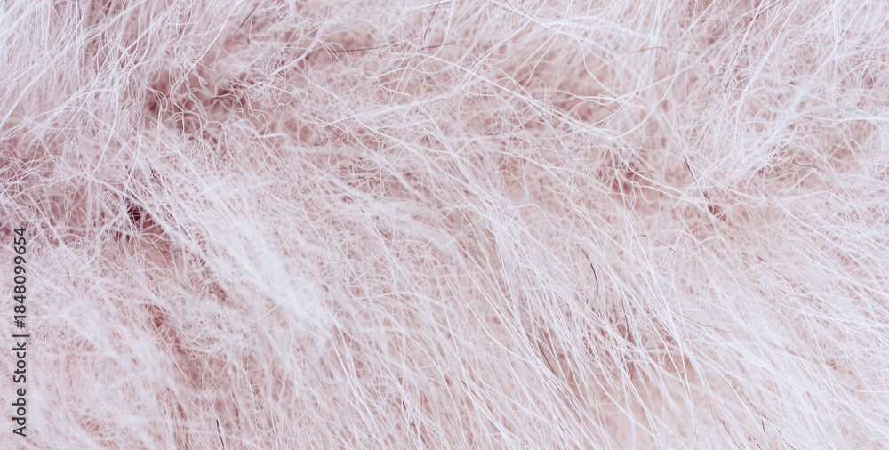 Fototapeta premium Soft pastel pink fluffy faux fur texture background. High quality photo