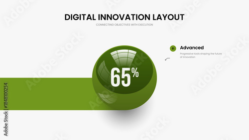 Investor Insight Slide Design Vector Illustration. Consulting Profile 1 Option Graph Slideshow Template. Creative Briefing One Step Diagram Presentation Layout.