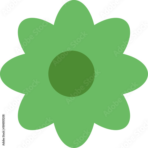 Flat Simple Style Floral Blossom Flower with Round Center Icon