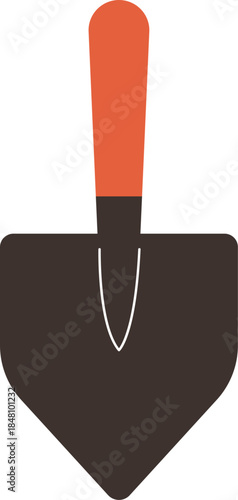 Flat Design Simple Garden Shovel Isolated on White Background Illustration