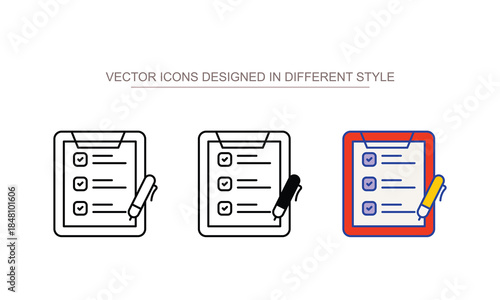 Order List icon design with white background stock illustration