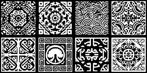 Collection of intricate geometric patterns Vector