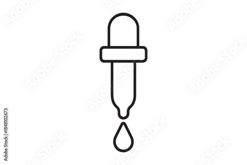 Simple line drawing of a dropper with liquid dripping