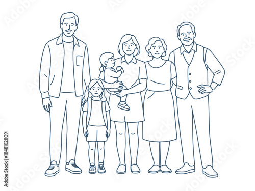 Happy Multi-Generational Family Standing Together