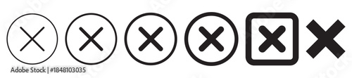 Close icon set. Delete icon vector. cross sign