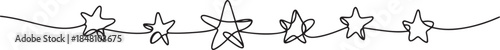One line Drawing or illustration of a star, Hand drawn stars continuous one line icon. Star single line vector illustration in doodle style. one line Icon drawing