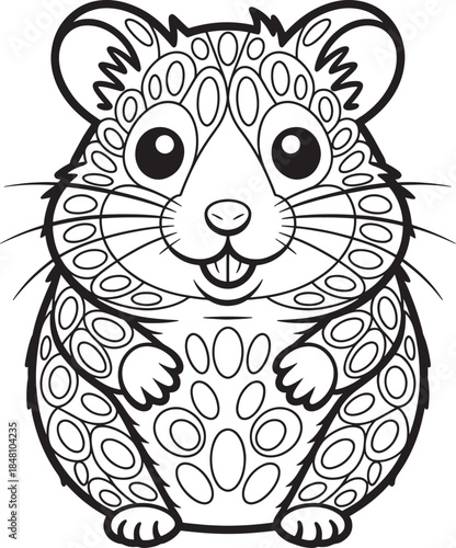 hamster line art for coloring and design silhouette line art illustration royalty Cute whimsical premium quality