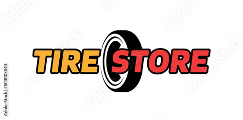 Tire Store Logo with Wheel