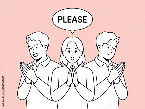 People politely asking with please