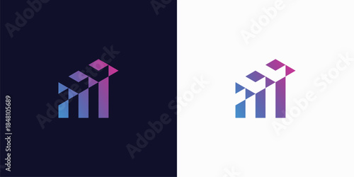 Modern growth up  Symbol, icon, creative vector logo design