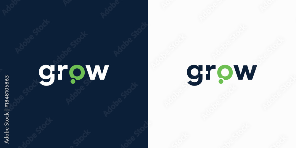 Obraz premium Modern growth vector logo design illustration