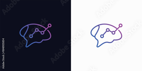 Modern brain tech logo design