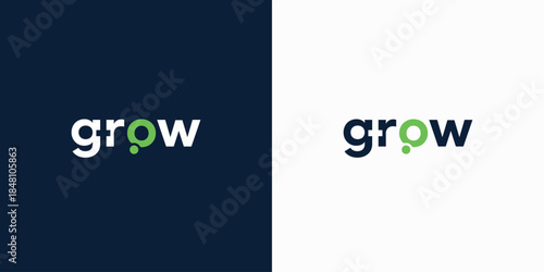 Modern growth vector logo design illustration