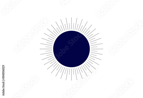 Minimalist Orange Sun Vector with Radiant Rays
