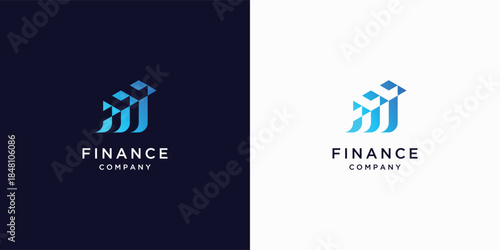 financial growth up vector logo design