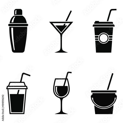 Collection of classic cocktail glasses