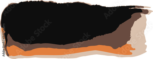 Abstract Watercolor Brush Stroke in Black, Brown & Orange – Artistic Background for Design, Textures & Digital Art