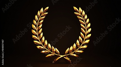 Cinematic concept art of a glowing victory wreath, perfect for movie posters, game art, or epic storytelling themes