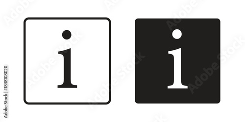 Info icon flat simple icon. Liner version - stock vector.