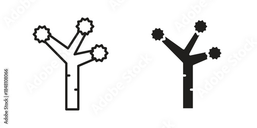 Joshua tree icon flat simple icon. Liner version - stock vector.