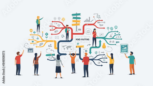 Collaborative Brainstorming Showcasing Diverse Ideas and Creative Thinking Techniques